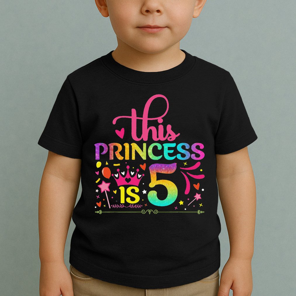 Daughter Birthday 5 Years Old Princess Girl 5th B Day Funny Toddler T-Shirt