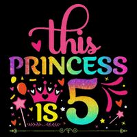 Daughter Birthday 5 Years Old Princess Girl 5th B Day Funny Toddler T-Shirt