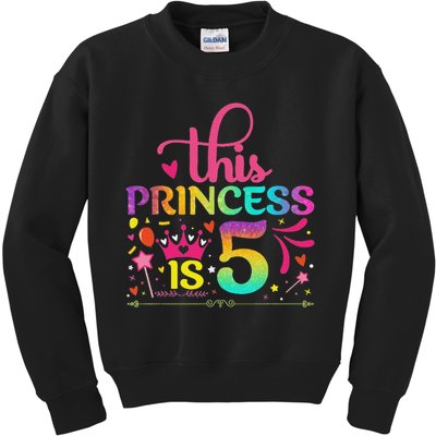 Daughter Birthday 5 Years Old Princess Girl 5th B Day Funny Kids Sweatshirt