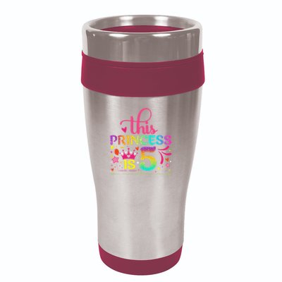 Daughter Birthday 5 Years Old Princess Girl 5th B Day Funny 16oz Travel Tumbler