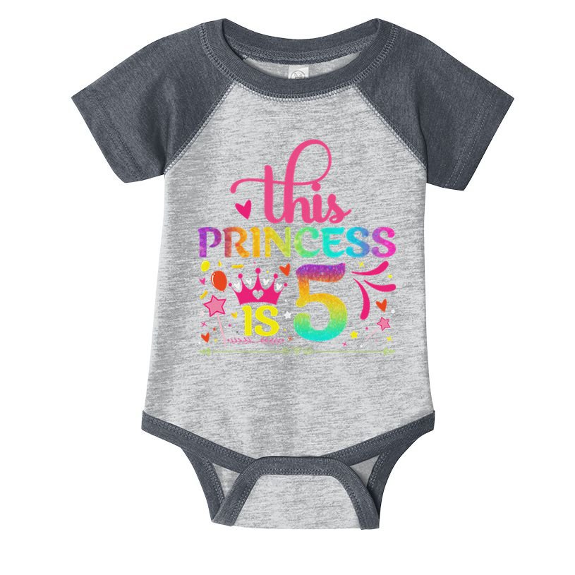 Daughter Birthday 5 Years Old Princess Girl 5th B Day Funny Infant Baby Jersey Bodysuit