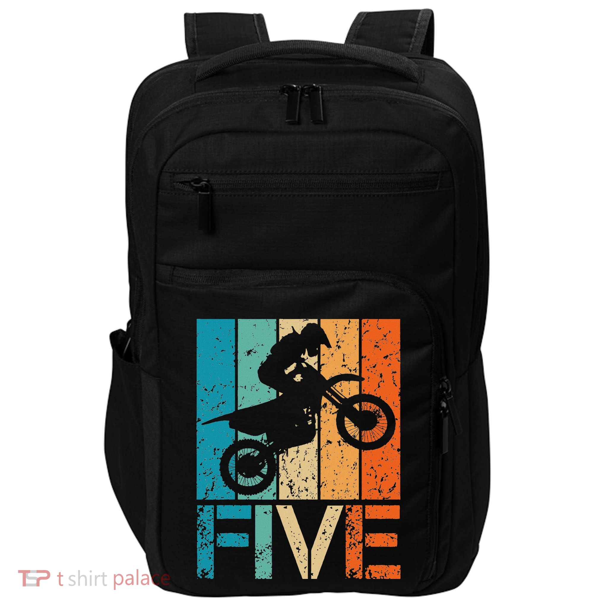 Dirt Bike 5th Motocross Birthday 5 Year Old 5yr Impact Tech Backpack