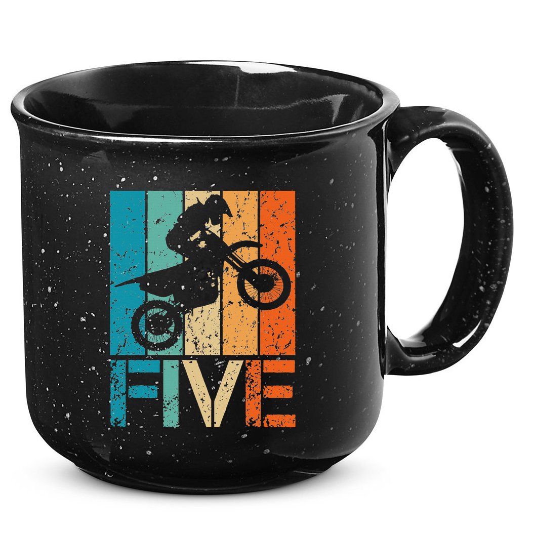 Dirt Bike 5th Motocross Birthday 5 Year Old 5yr 15oz Campfire Ceramic Mug