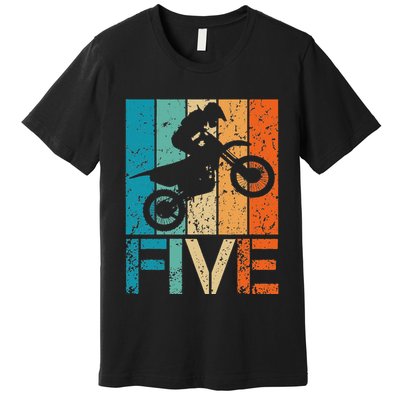 Dirt Bike 5th Motocross Birthday 5 Year Old 5yr Premium T-Shirt