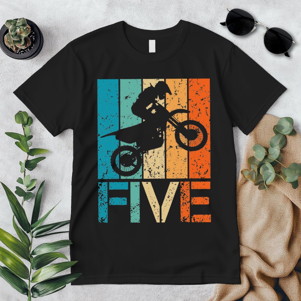 Dirt Bike 5th Motocross Birthday 5 Year Old 5yr Premium T-Shirt