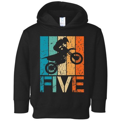 Dirt Bike 5th Motocross Birthday 5 Year Old 5yr Toddler Hoodie