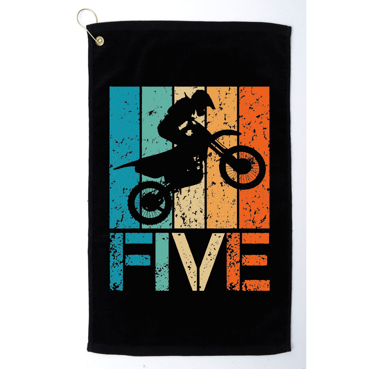 Dirt Bike 5th Motocross Birthday 5 Year Old 5yr Golf Towel