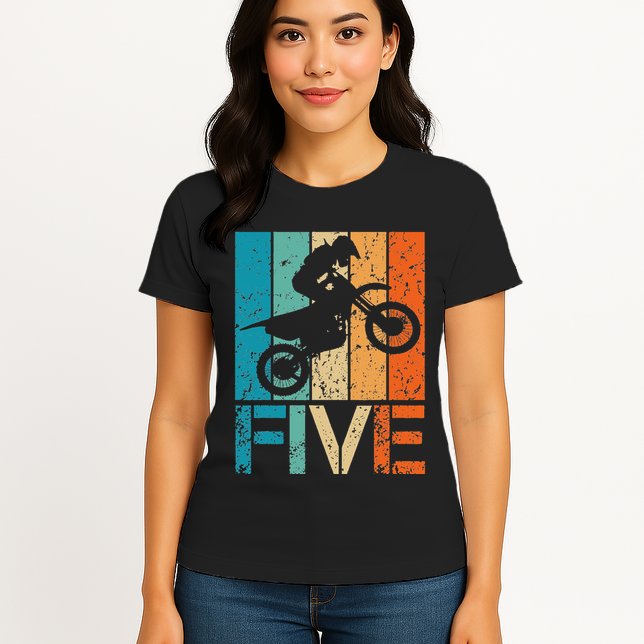 Dirt Bike 5th Motocross Birthday 5 Year Old 5yr Womens T-Shirt