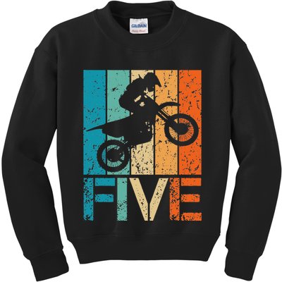 Dirt Bike 5th Motocross Birthday 5 Year Old 5yr Kids Sweatshirt