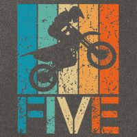 Dirt Bike 5th Motocross Birthday 5 Year Old 5yr Cotton Canvas Backpack