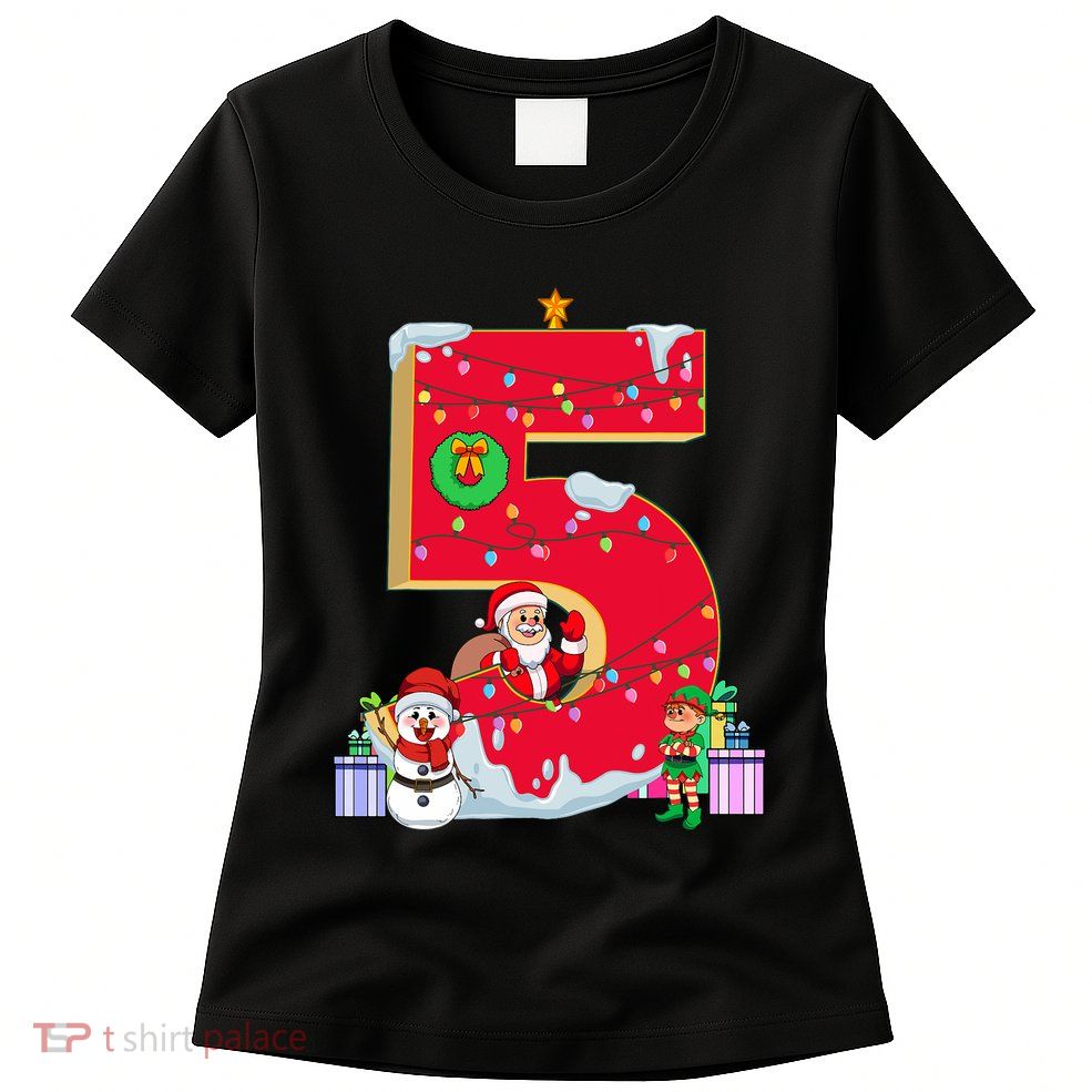 December Birthday 5th Snowman Santa Elf Christmas Xmas Women's T-Shirt
