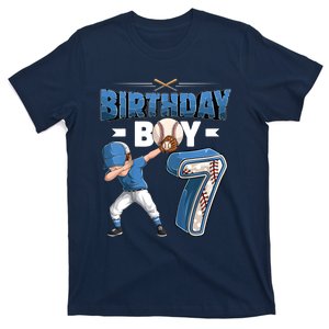 Dabbing Boy 7 Year Old Baseball Player 7th Birthday Party T-Shirt