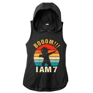 Dabbing Birthday 7 Years Old Birthday Outfit Ladies PosiCharge Tri-Blend Wicking Draft Hoodie Tank