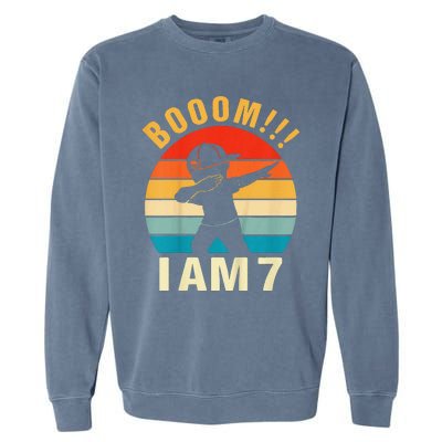 Dabbing Birthday 7 Years Old Birthday Outfit Garment-Dyed Sweatshirt