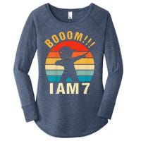 Dabbing Birthday 7 Years Old Birthday Outfit Women's Perfect Tri Tunic Long Sleeve Shirt