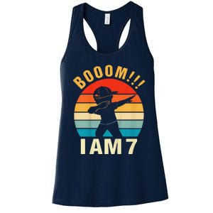 Dabbing Birthday 7 Years Old Birthday Outfit Women's Racerback Tank