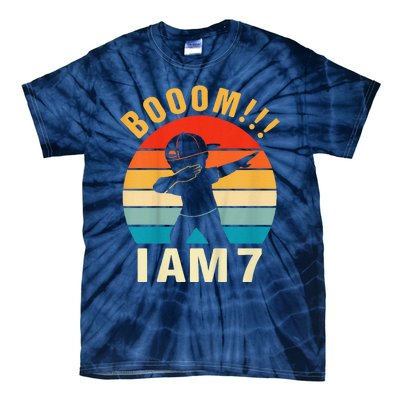 Dabbing Birthday 7 Years Old Birthday Outfit Tie-Dye T-Shirt