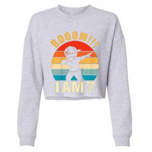 Dabbing Birthday 7 Years Old Birthday Outfit Cropped Pullover Crew