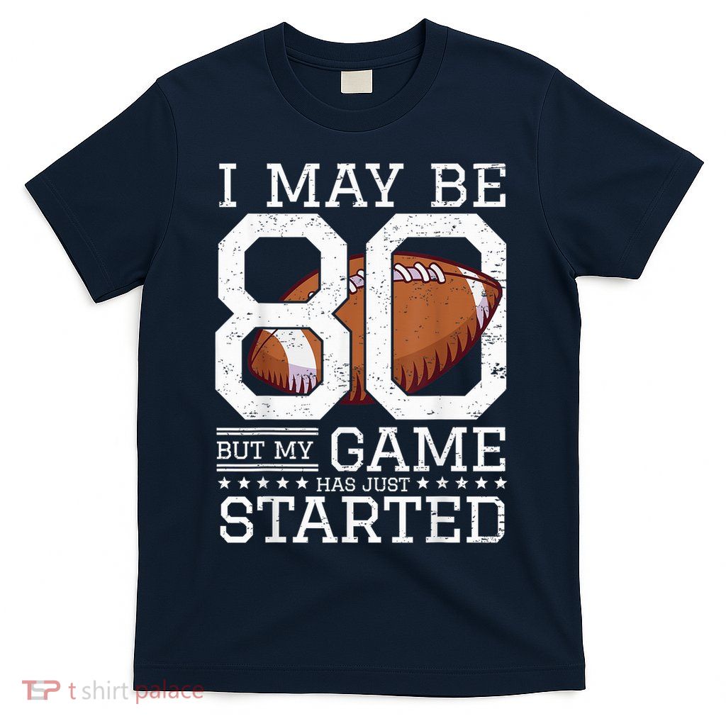 Decadal Birthday 80 Years Old Football Player 80th Birthday T-Shirt