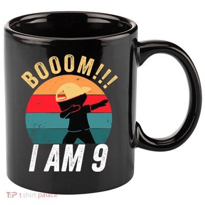Dabbing Birthday 9 Years Old Birthday Outfit Boy Gift 11oz C Handle Ceramic Mug
