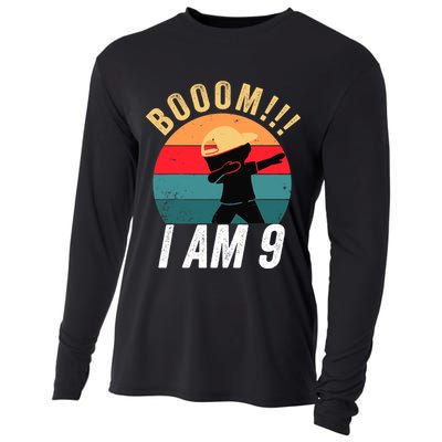 Dabbing Birthday 9 Years Old Birthday Outfit Boy Gift Cooling Performance Long Sleeve Crew