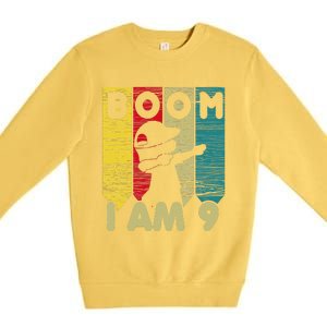 Dabbing Birthday 9 Years Old Birthday Outfit Cute Premium Crewneck Sweatshirt