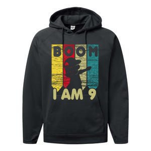 Dabbing Birthday 9 Years Old Birthday Outfit Cute Performance Fleece Hoodie