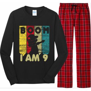 Dabbing Birthday 9 Years Old Birthday Outfit Cute Long Sleeve Pajama Set