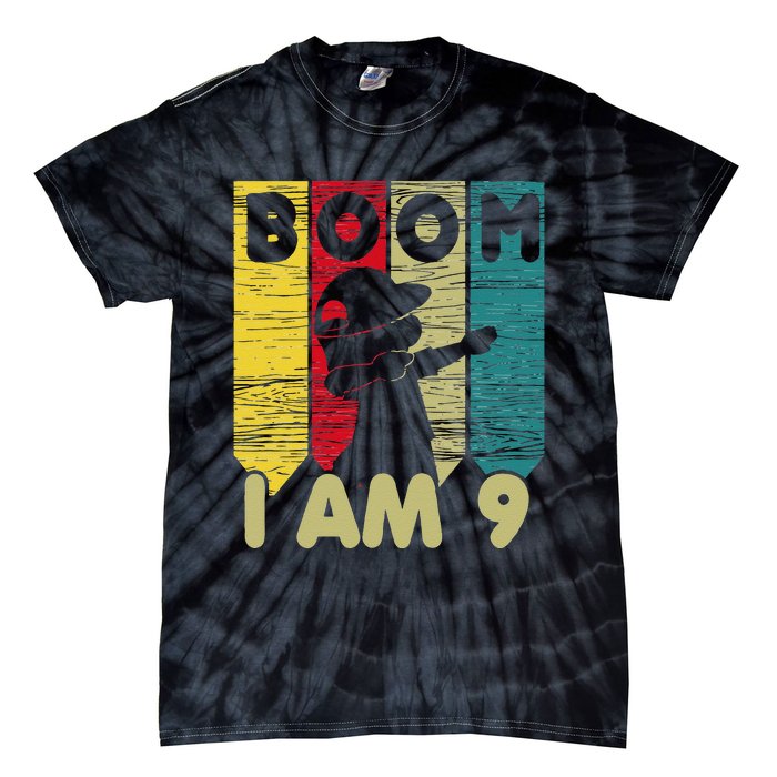 Dabbing Birthday 9 Years Old Birthday Outfit Cute Tie-Dye T-Shirt