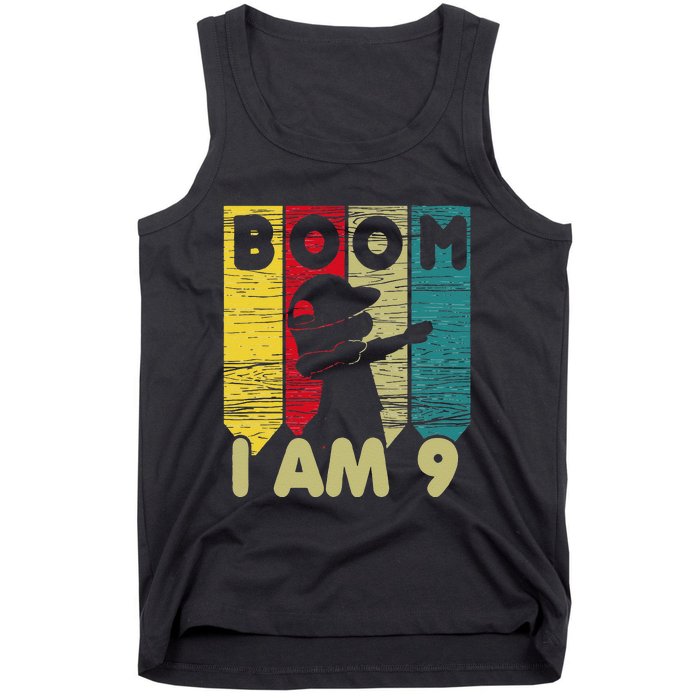 Dabbing Birthday 9 Years Old Birthday Outfit Cute Tank Top