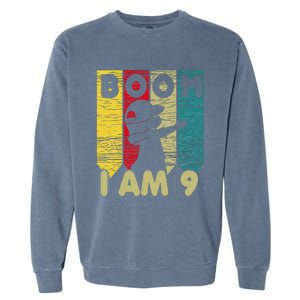 Dabbing Birthday 9 Years Old Birthday Outfit Cute Garment-Dyed Sweatshirt