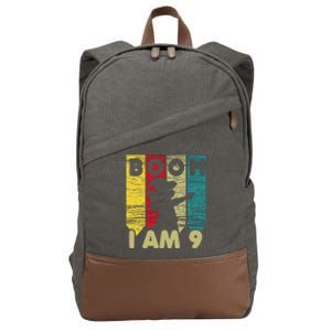 Dabbing Birthday 9 Years Old Birthday Outfit Cute Cotton Canvas Backpack