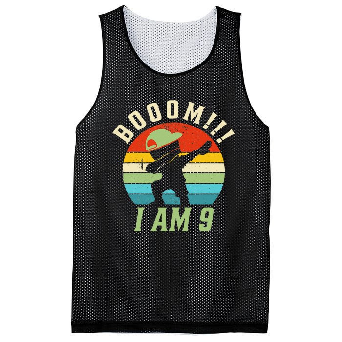 Dabbing Birthday 9 Years Old Birthday Outfit Mesh Reversible Basketball Jersey Tank