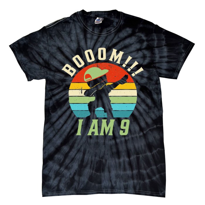 Dabbing Birthday 9 Years Old Birthday Outfit Tie-Dye T-Shirt