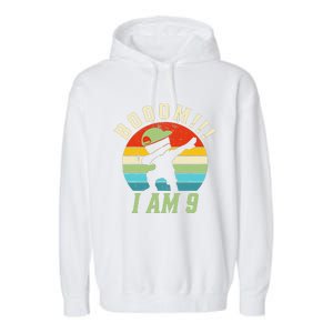 Dabbing Birthday 9 Years Old Birthday Outfit Garment-Dyed Fleece Hoodie