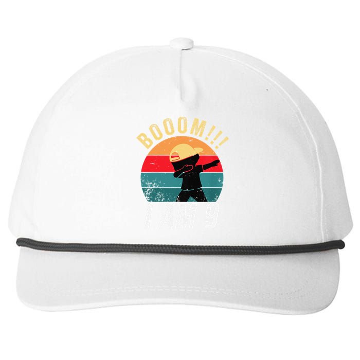 Dabbing Birthday 9 Years Old Birthday Outfits Gift Snapback Five-Panel Rope Hat