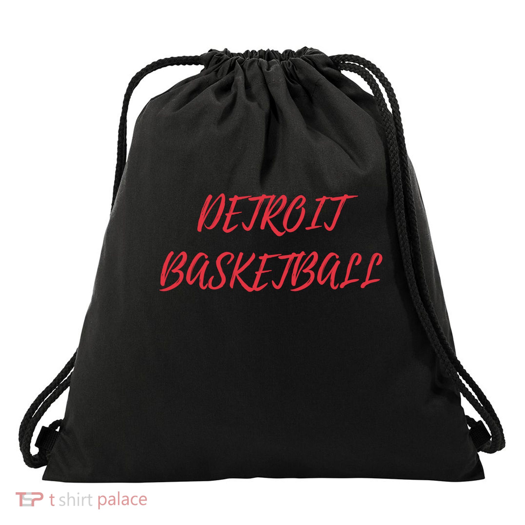 Detroit Basketball Drawstring Bag