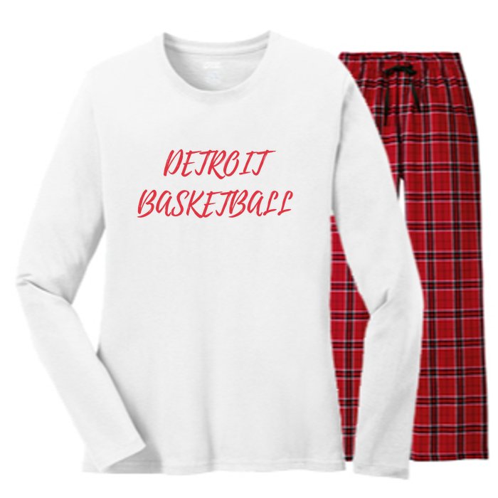 Detroit Basketball Women's Long Sleeve Flannel Pajama Set 