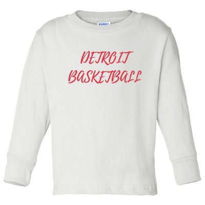 Detroit Basketball Toddler Long Sleeve Shirt