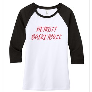 Detroit Basketball Women's Tri-Blend 3/4-Sleeve Raglan Shirt