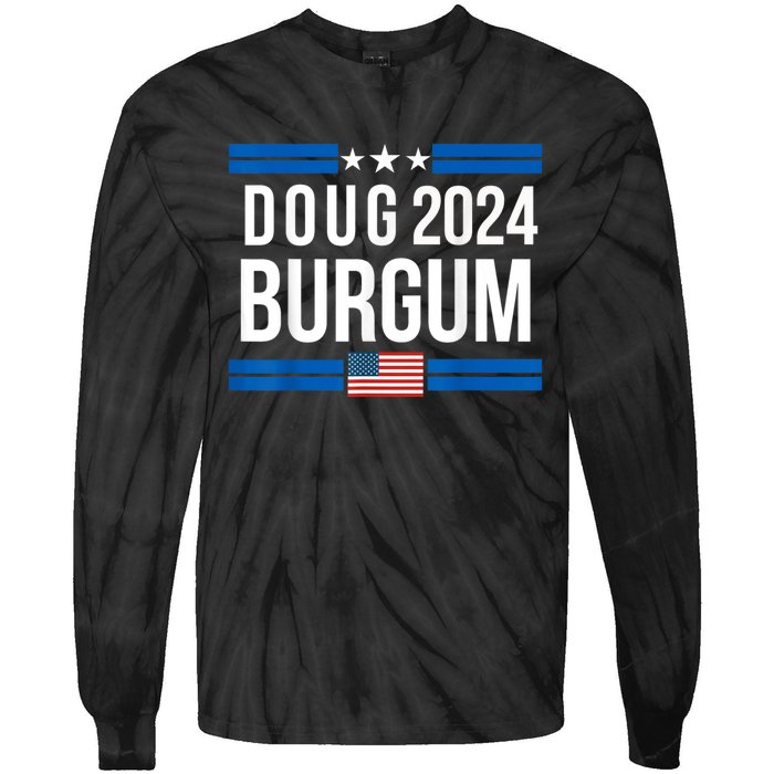 Doug Burgum American Flage 2024 Tie-Dye Long Sleeve Shirt