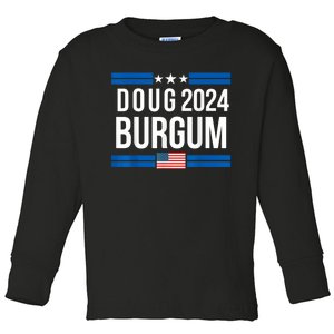 Doug Burgum American Flage 2024 Toddler Long Sleeve Shirt