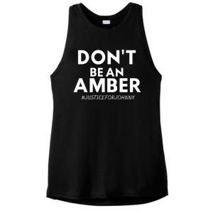 Don't Be An Amber Justice For Johnny Ladies PosiCharge Tri-Blend Wicking Tank