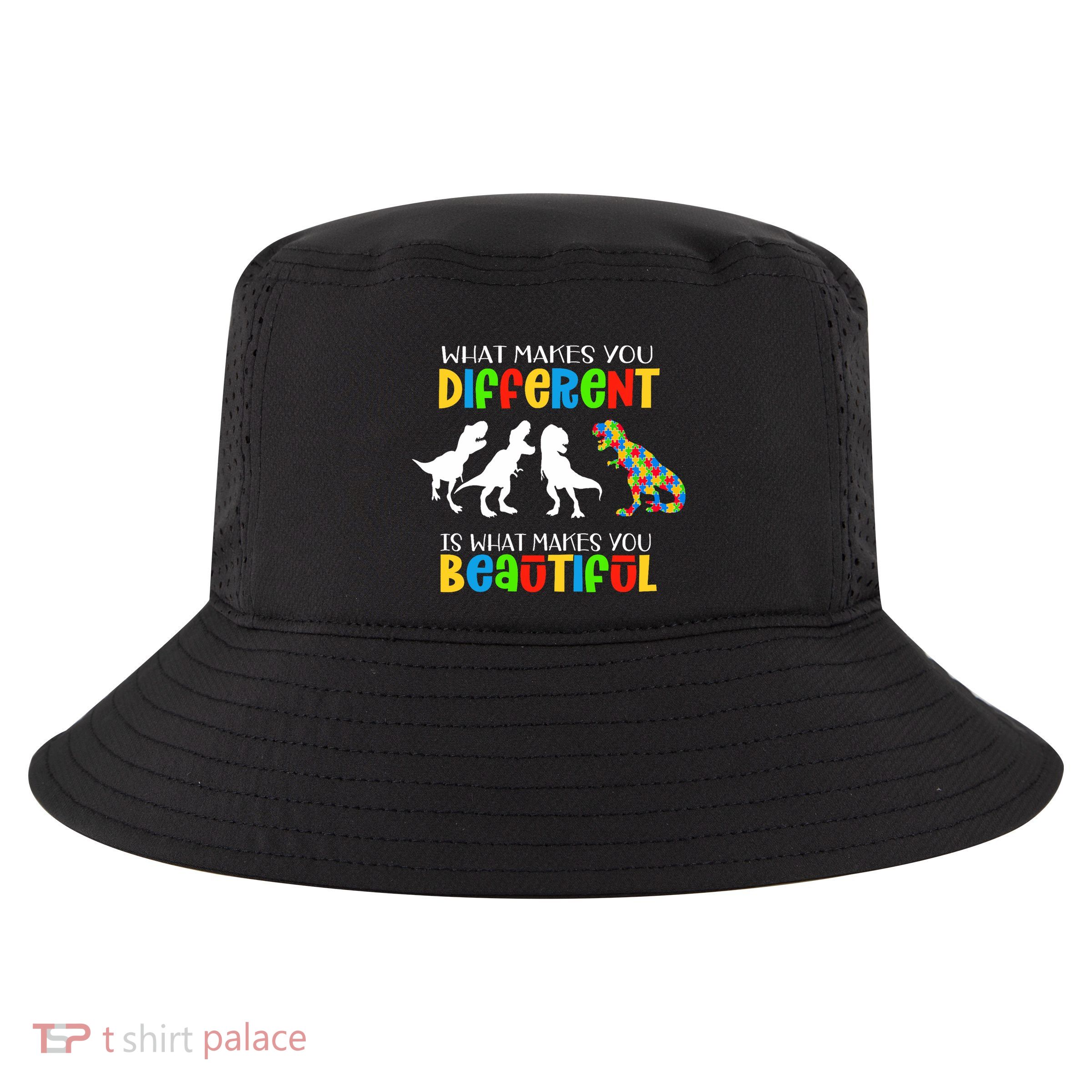 Different Beautiful Autism Awareness Puzzle Piece T Rex Cool Comfort Performance Bucket Hat
