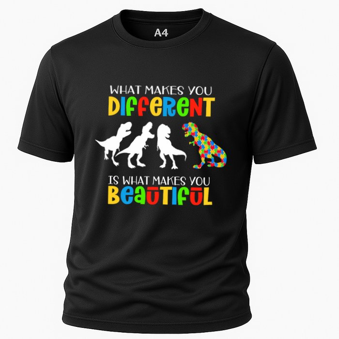 Different Beautiful Autism Awareness Puzzle Piece T Rex Performance Shirt