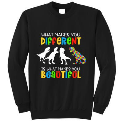 Different Beautiful Autism Awareness Puzzle Piece T Rex Sweatshirt