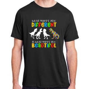 Different Beautiful Autism Awareness Puzzle Piece T Rex Adult ChromaSoft Performance T-Shirt