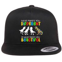 Different Beautiful Autism Awareness Puzzle Piece T Rex Flatbill Hat