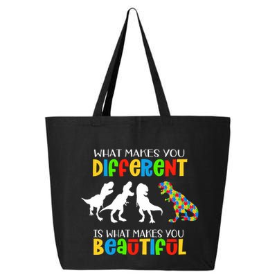 Different Beautiful Autism Awareness Puzzle Piece T Rex 25L Jumbo Tote