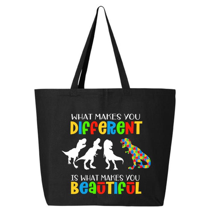 Different Beautiful Autism Awareness Puzzle Piece T Rex 25L Jumbo Tote
